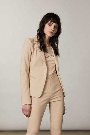 Patrizia Pepe 2-button Slim Jacket Bézs | WXIDQ1309