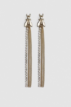 Patrizia Pepe Brass And Glass Earrings Arany | EKJHZ9825