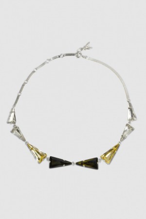 Patrizia Pepe Brass And Glass Necklace Zöld | ZBQJV8926