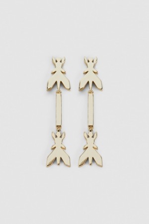 Patrizia Pepe Brass Drop Earrings Arany | UHPQO9023