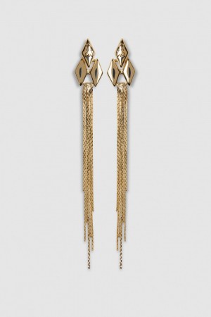 Patrizia Pepe Brass Pendant Earrings Arany | OJNDB7359