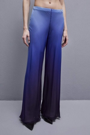 Patrizia Pepe Chiffon Pants With Degradè Print Világos Kék | JXKWI4350