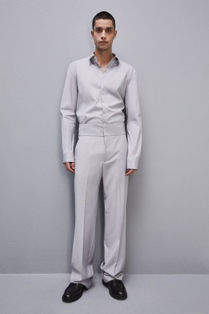 Patrizia Pepe Fitted Shirt Without Pleats In Viscose Twill Szürke | YOVQA2685