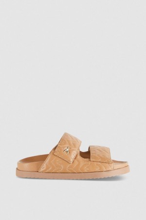 Patrizia Pepe Fly Slippers Monogram Bézs | XYILV9517