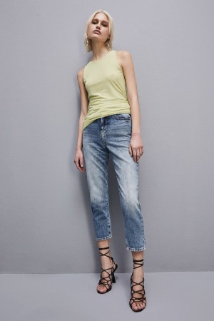 Patrizia Pepe High Waist Denim Pants Világos Kék | VAPYH3296