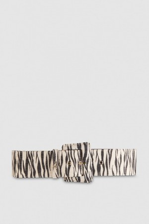 Patrizia Pepe High-waisted Belt With Lined Buckle Animalier | QUSFB8592