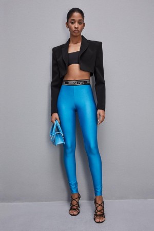 Patrizia Pepe Leggings In Technical Stretch Jersey Világos Kék | KSYLA2475