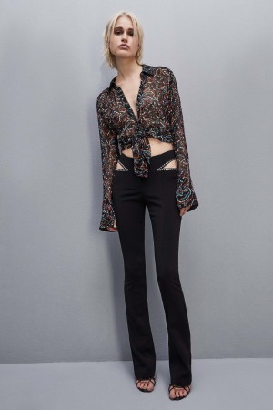 Patrizia Pepe Long-sleeved Printed Shirt Fekete | CFWEH7150