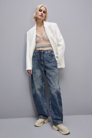 Patrizia Pepe Low Waist Balloon Denim Pants Világos Kék | XCGDQ2548