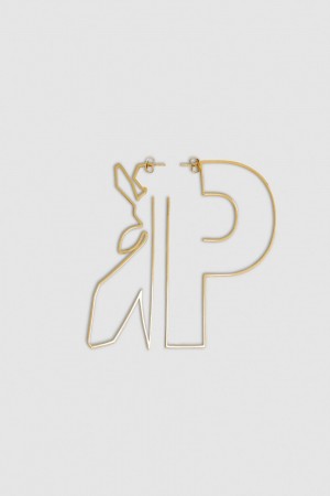 Patrizia Pepe Metal Maxy Fly Brass Earrings Arany | KLZHB4192