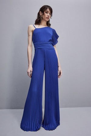 Patrizia Pepe One-shoulder Long-cut Jumpsuit Világos Kék | TCBYO8497