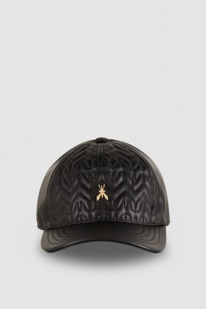 Patrizia Pepe Padded Fly Baseball Cap Fekete | YXMCD0648