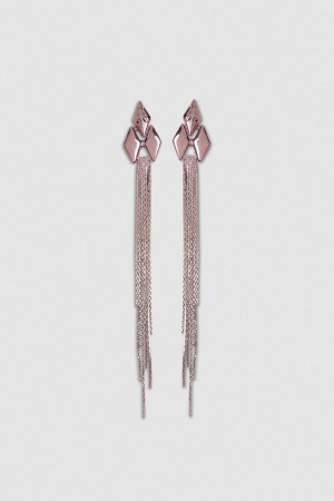 Patrizia Pepe Pendant Earrings With Micro Fly Links And Metal Fringing Rózsaszín | EHOQV0685