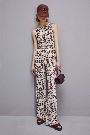 Patrizia Pepe Stretch Jersey Pants With Print Színes | DLART0871