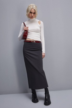 Patrizia Pepe Viscose Pencil Skirt Szürke | YBHSF0316