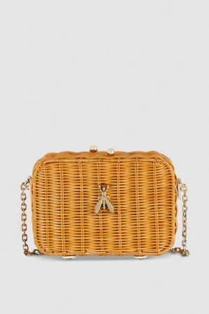 Patrizia Pepe Wicker Shoulder Bag Fehér | PDMRB2431