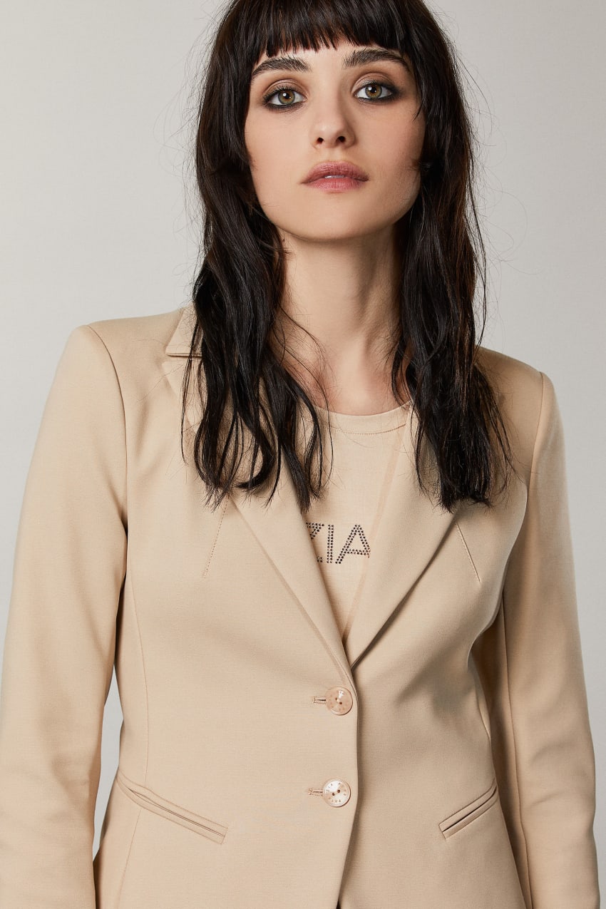 Patrizia Pepe 2-button Slim Jacket Bézs | WXIDQ1309