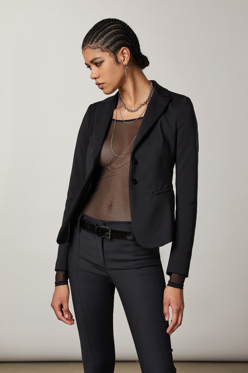 Patrizia Pepe 2-button Slim Jacket Fekete | KBOHN6354