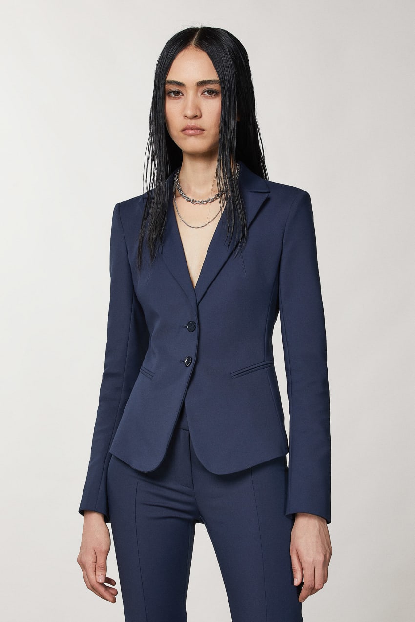 Patrizia Pepe 2-button Slim Jacket Kék | KIOSC2536