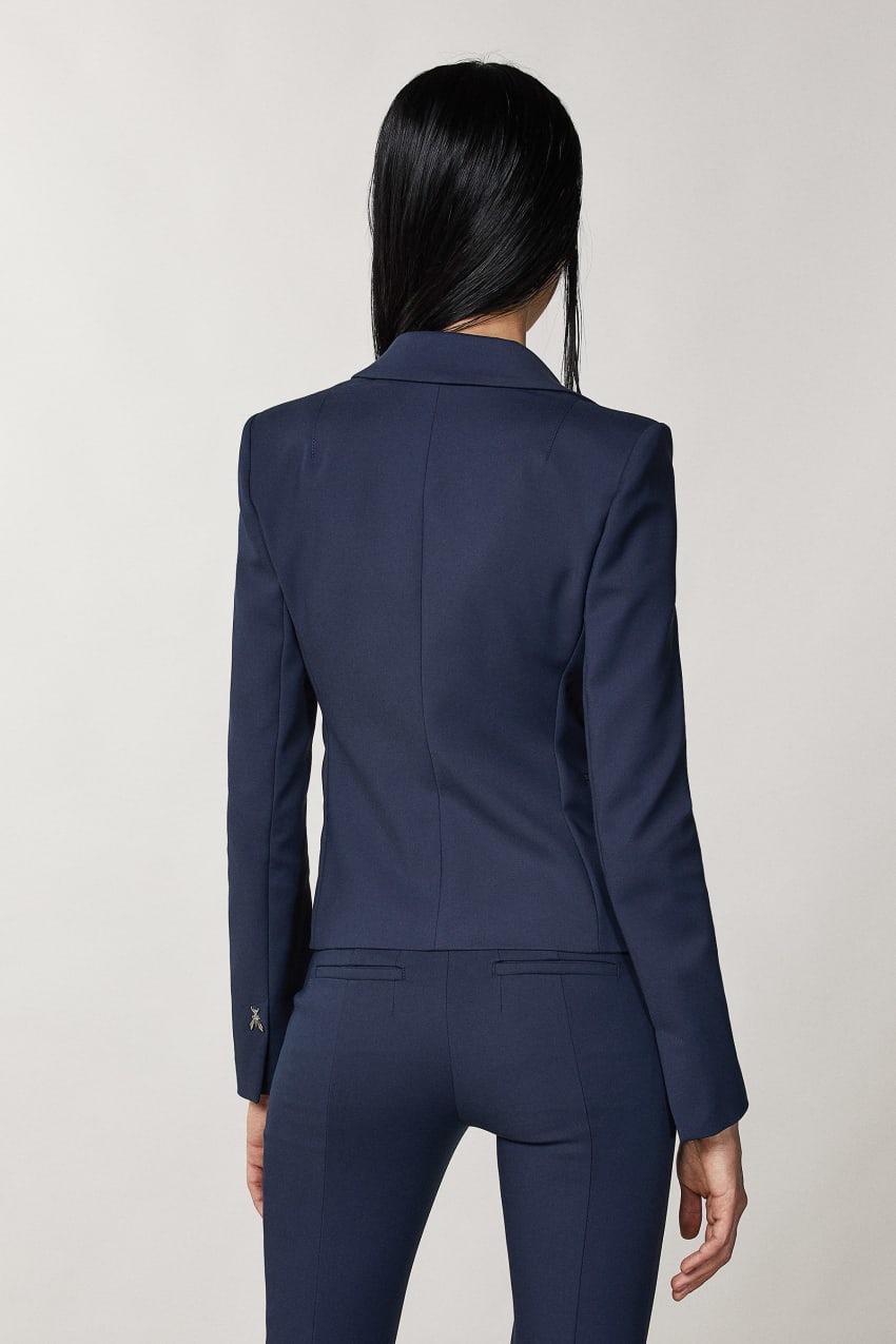 Patrizia Pepe 2-button Slim Jacket Kék | KIOSC2536