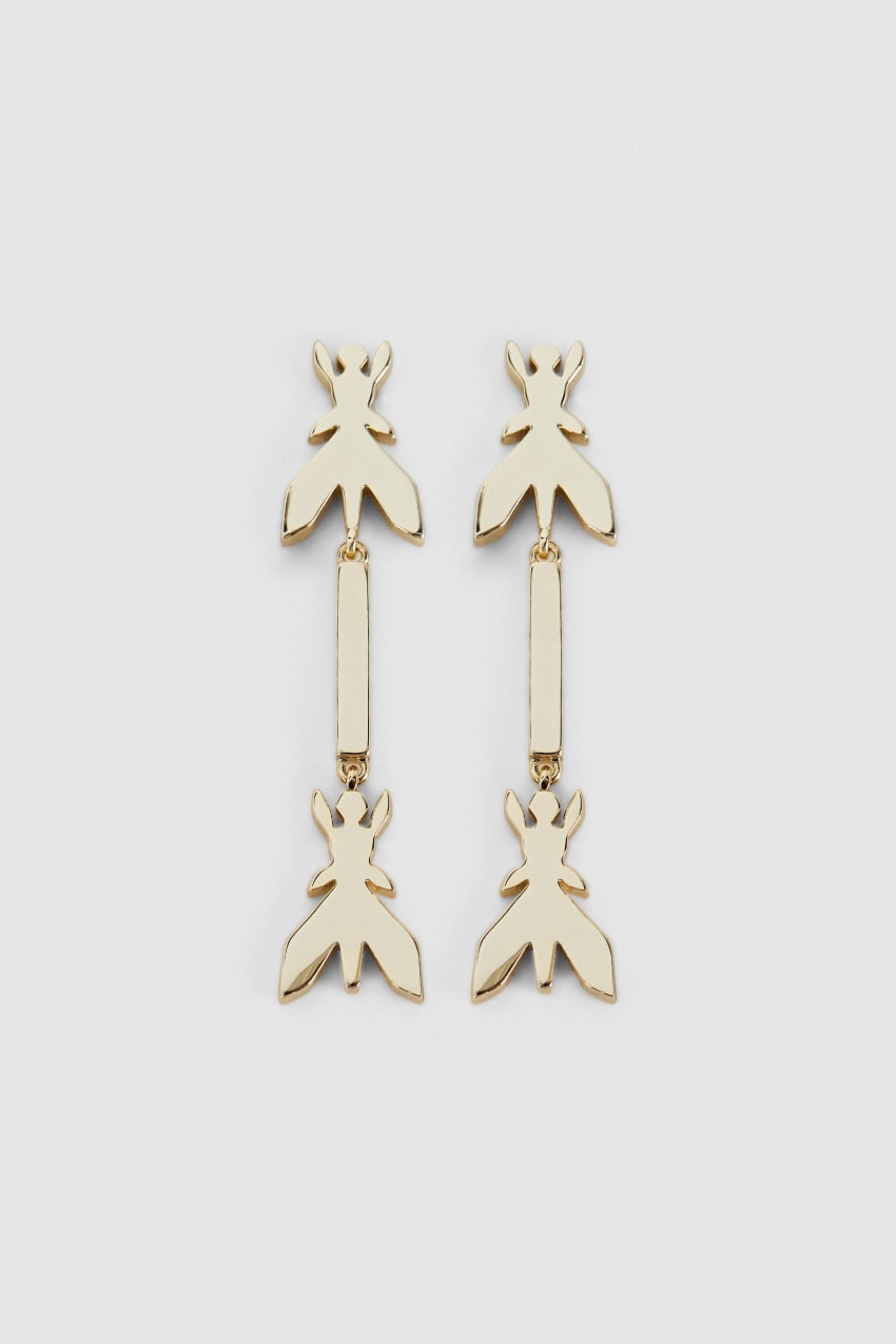 Patrizia Pepe Brass Drop Earrings Arany | UHPQO9023