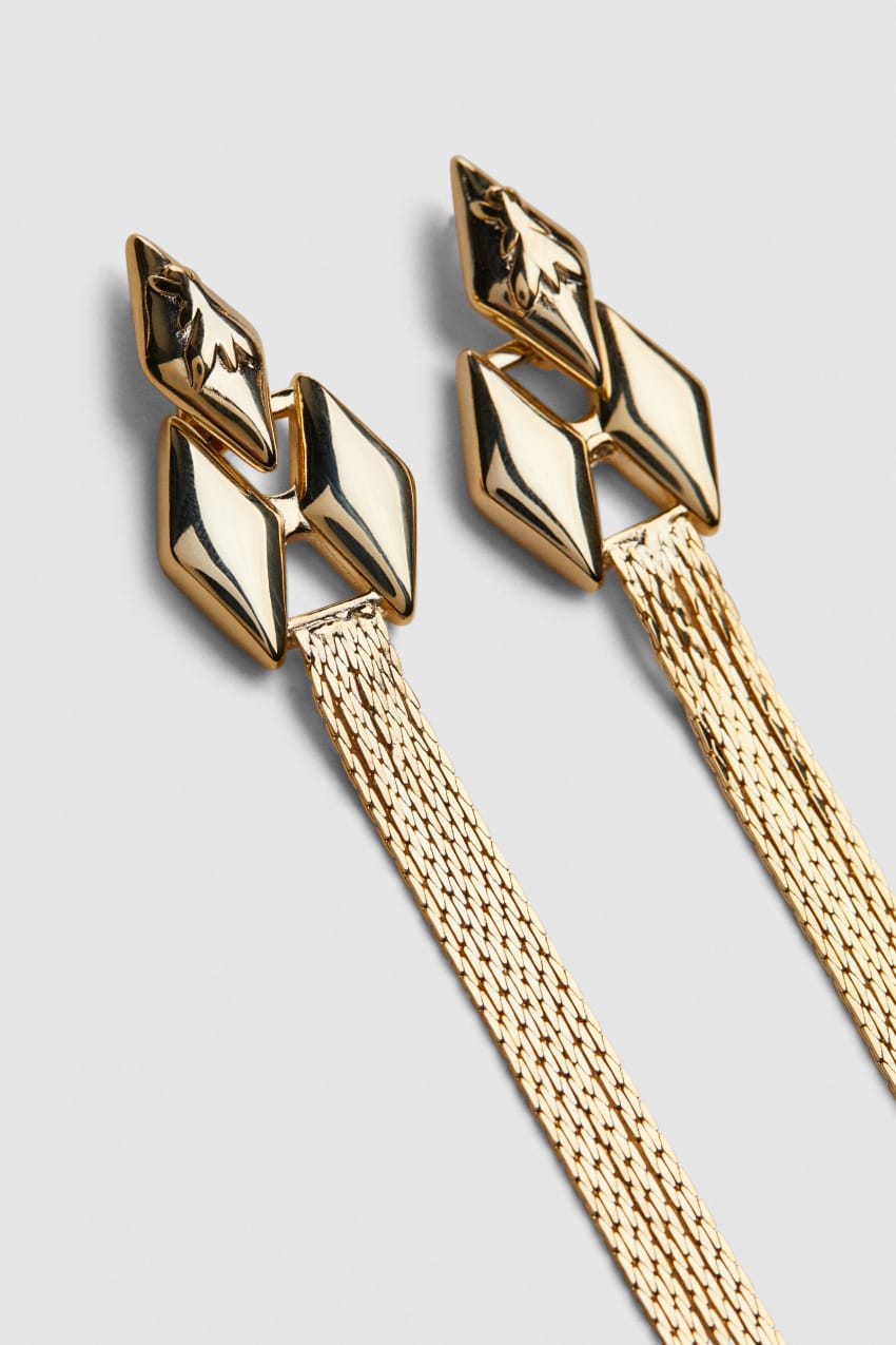 Patrizia Pepe Brass Pendant Earrings Arany | OJNDB7359