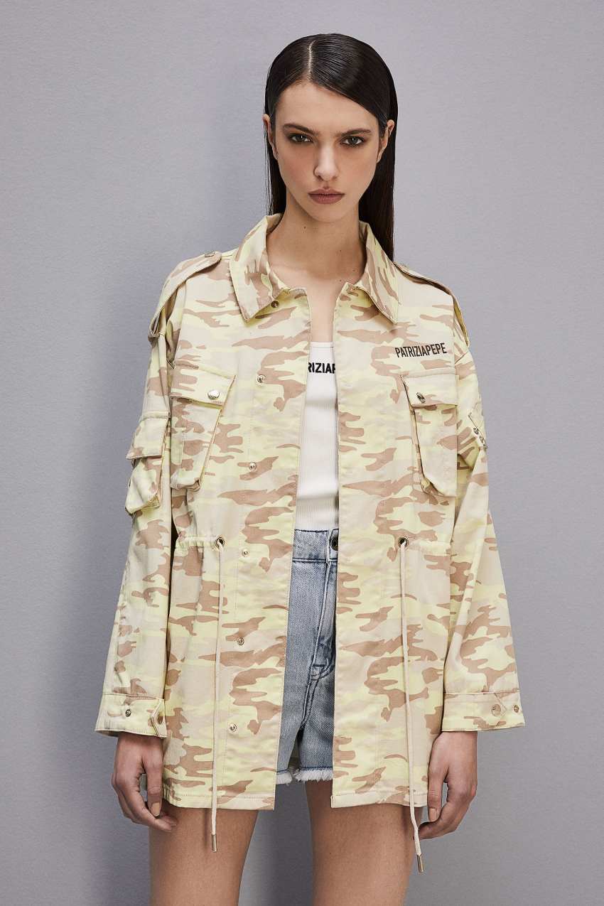 Patrizia Pepe Camouflage Over Jacket Militare | KLUBH6742