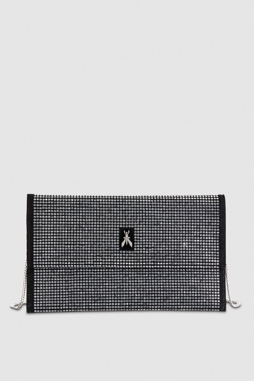 Patrizia Pepe Clutch Bag With Rhinestones And Shoulder Strap Fekete | MXCNT2047