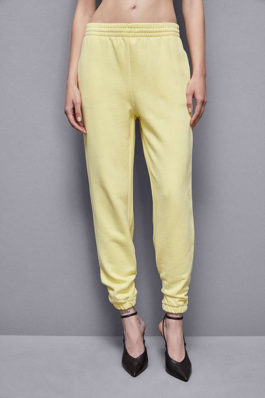 Patrizia Pepe Cotton Fleece Jogger Pants Sárga | BUYXV8470