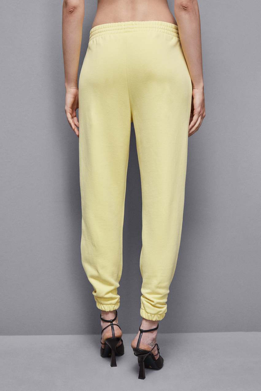 Patrizia Pepe Cotton Fleece Jogger Pants Sárga | BUYXV8470