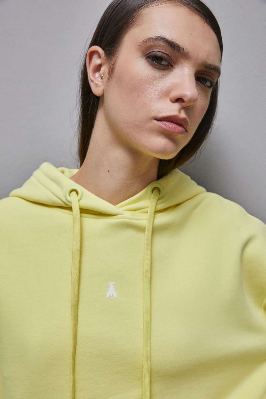 Patrizia Pepe Cotton Hoodie Sárga | MXSFD1325