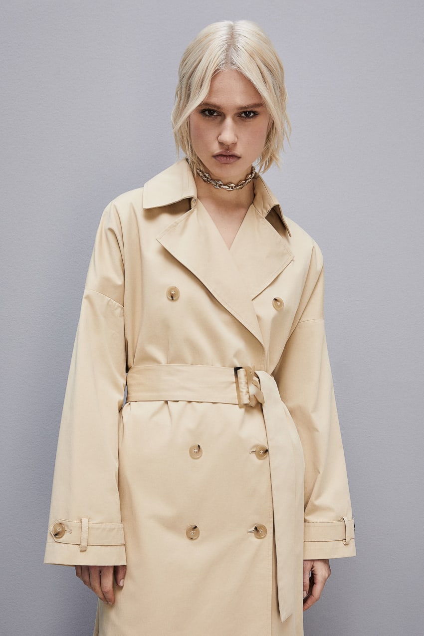 Patrizia Pepe Cotton Over Trench Coat Bézs | LUXDA3568