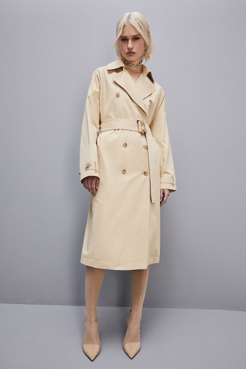 Patrizia Pepe Cotton Over Trench Coat Bézs | LUXDA3568