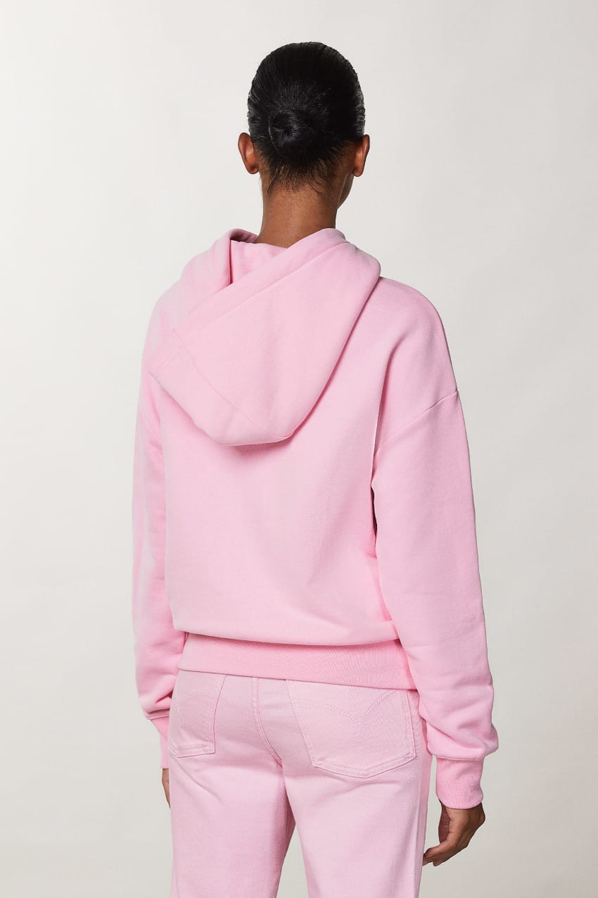 Patrizia Pepe Cotton Sweatshirt With Hood Rózsaszín | QSCGF2751