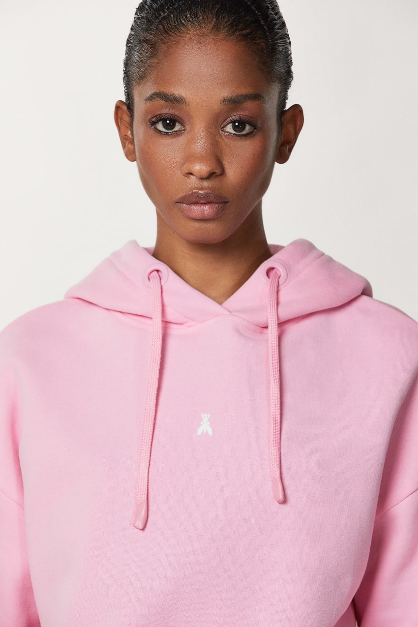 Patrizia Pepe Cotton Sweatshirt With Hood Rózsaszín | QSCGF2751