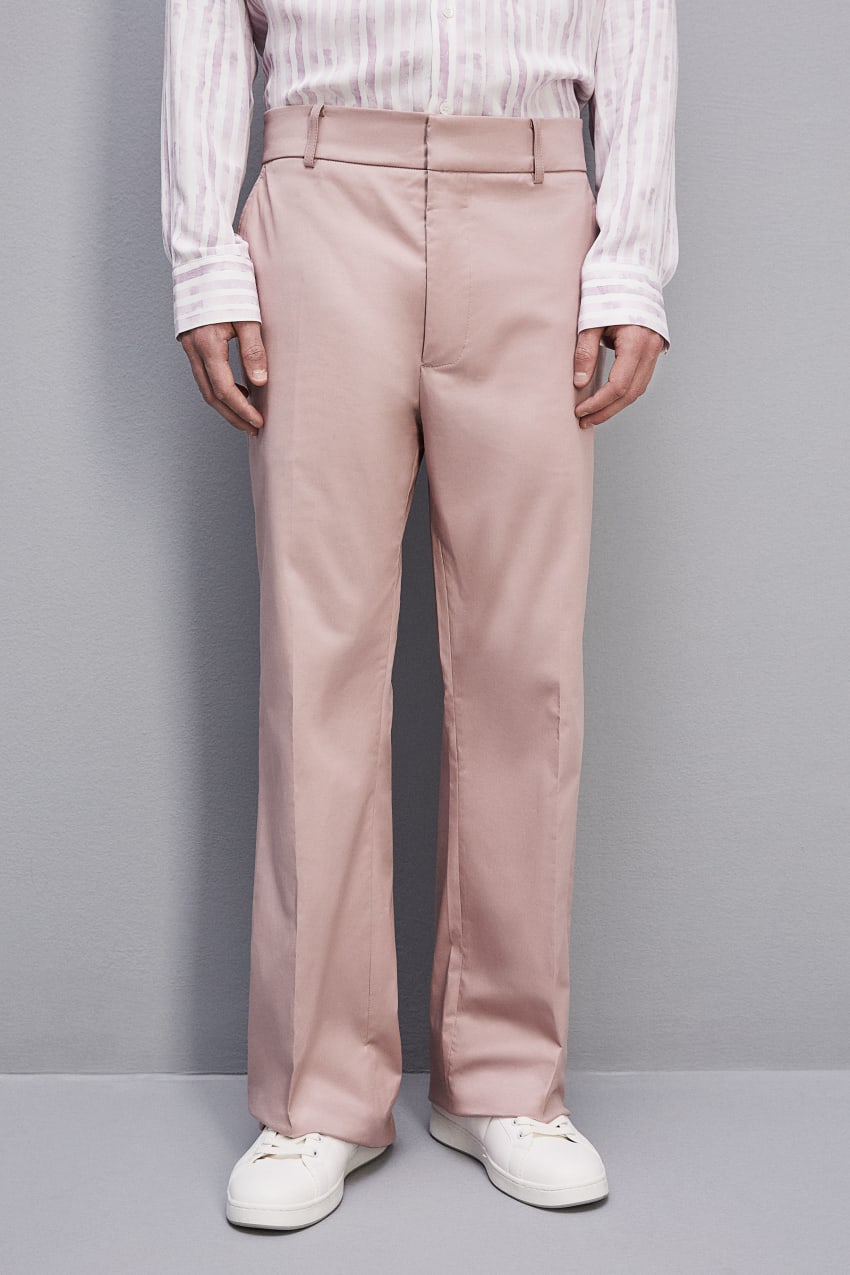 Patrizia Pepe Cotton Twill Trumpet Pants Rózsaszín | TXYIB3145