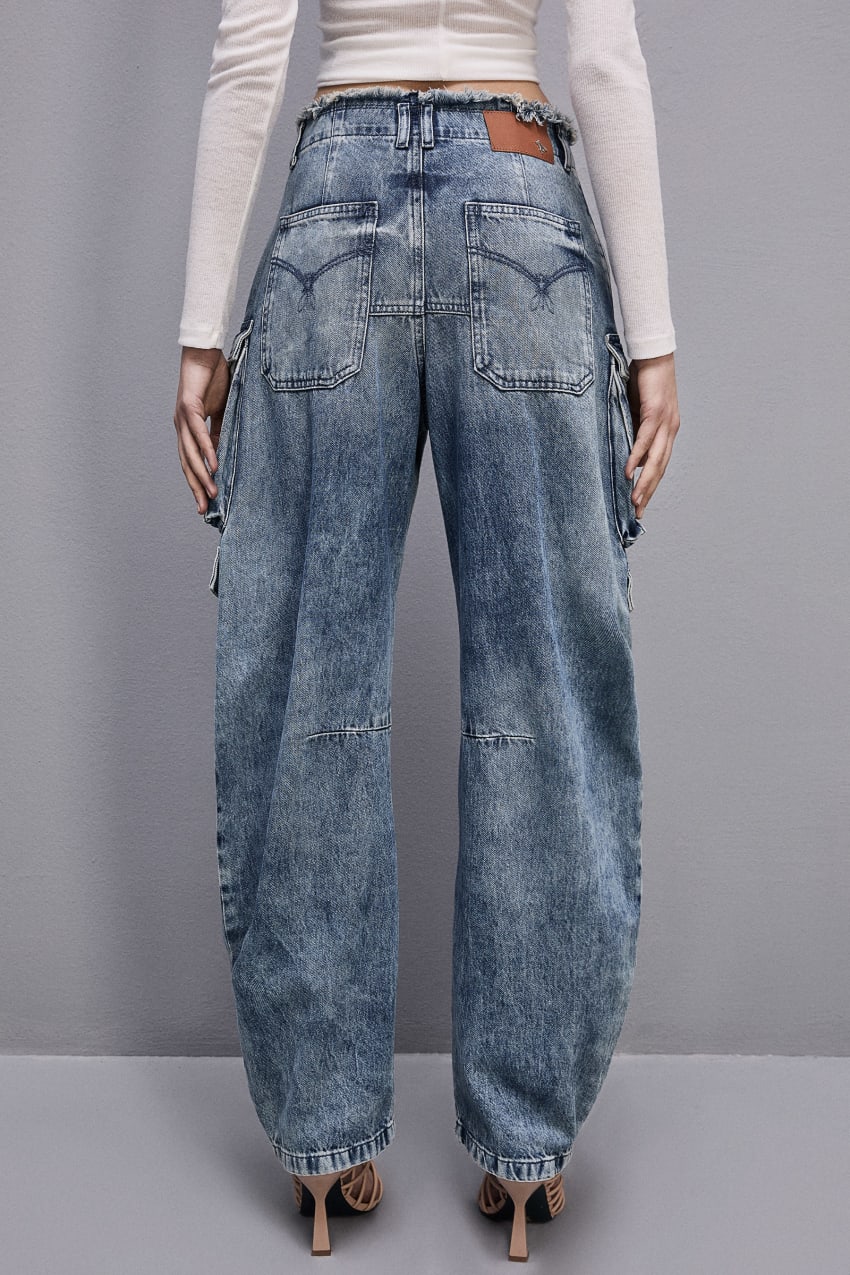 Patrizia Pepe Denim Cargo Pants Világos Kék | HPKSG0495