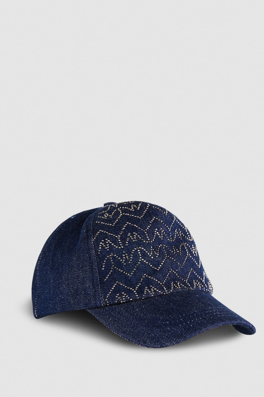 Patrizia Pepe Denim Fly Monogram Baseball Cap Világos Kék | WIYHG4025