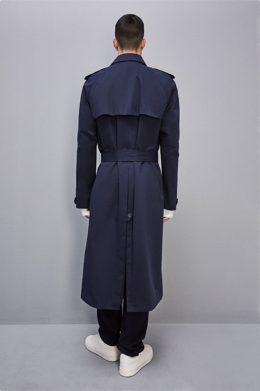 Patrizia Pepe Double-breasted Cotton Gabardine Trench Coat Kék | KGBNP1802