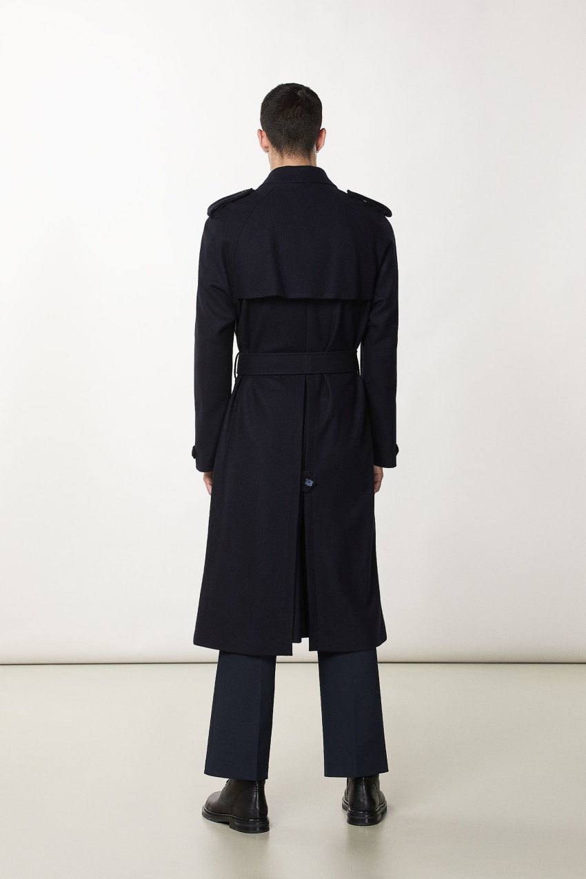 Patrizia Pepe Double-breasted Wool-blend Trench Coat Kék | WQTEH5041