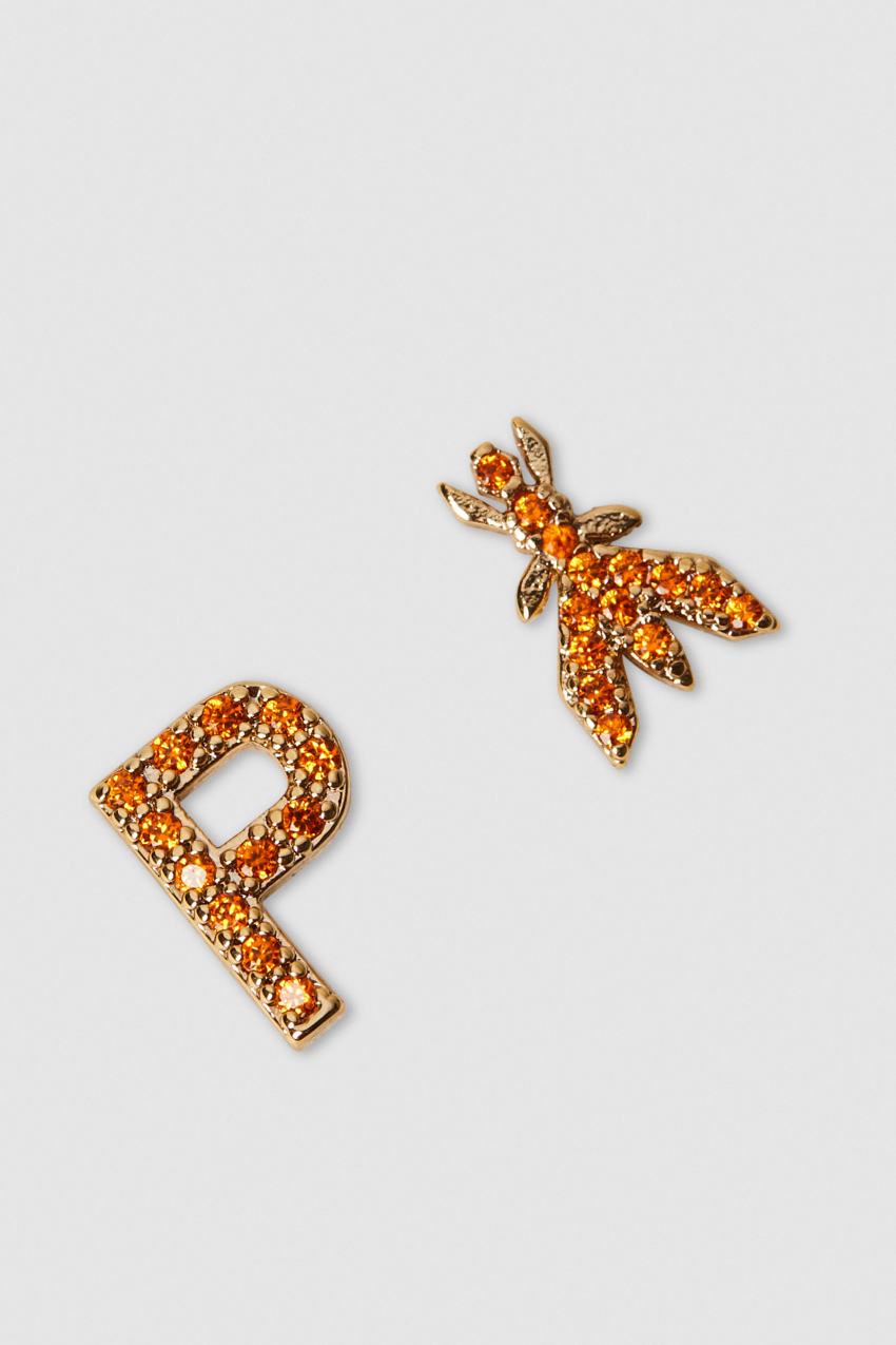 Patrizia Pepe Earrings With Rhinestones Narancssárga | QSLNP1689