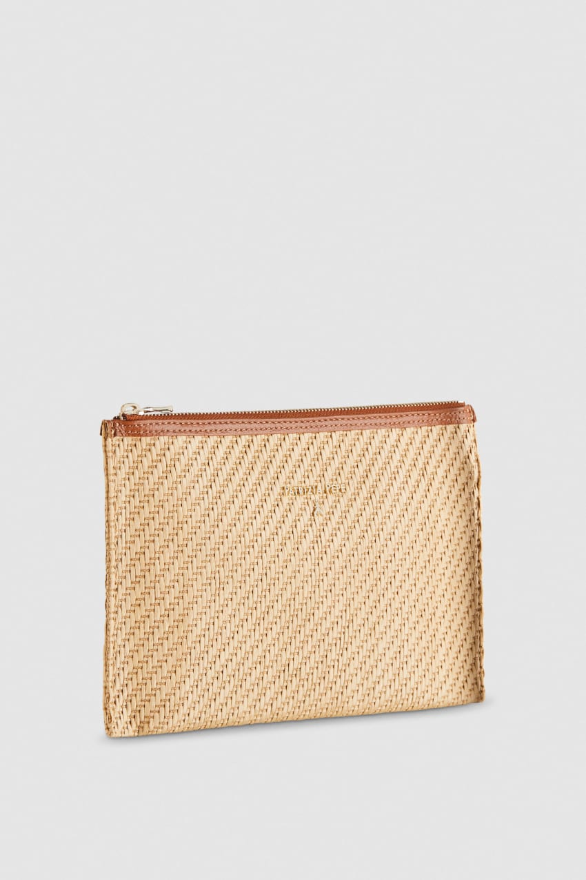 Patrizia Pepe Envelope Bag In Woven Fabric Barna | OFHLB0867