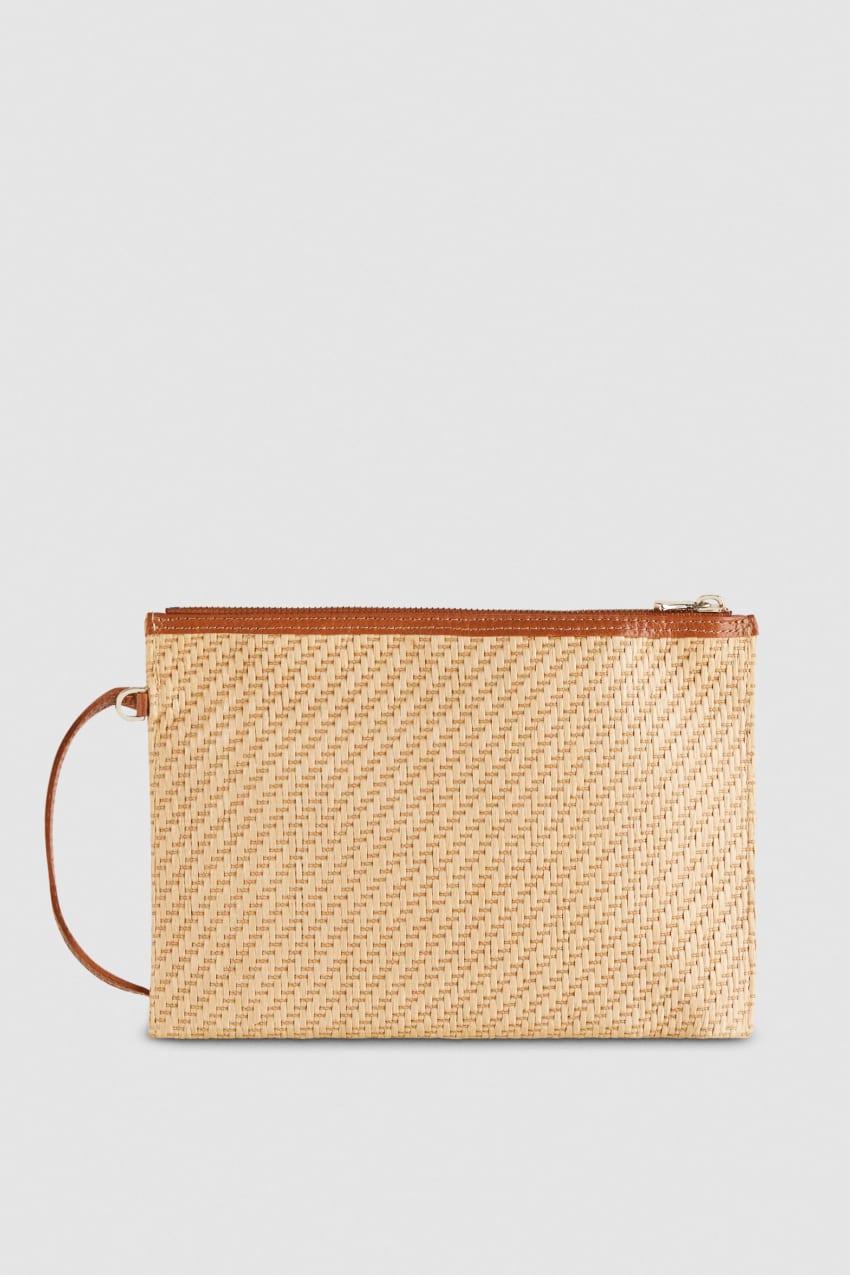 Patrizia Pepe Envelope Bag In Woven Fabric Barna | OFHLB0867