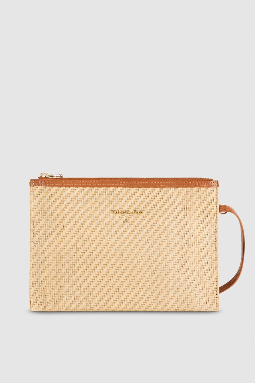 Patrizia Pepe Envelope Bag In Woven Fabric Barna | OFHLB0867