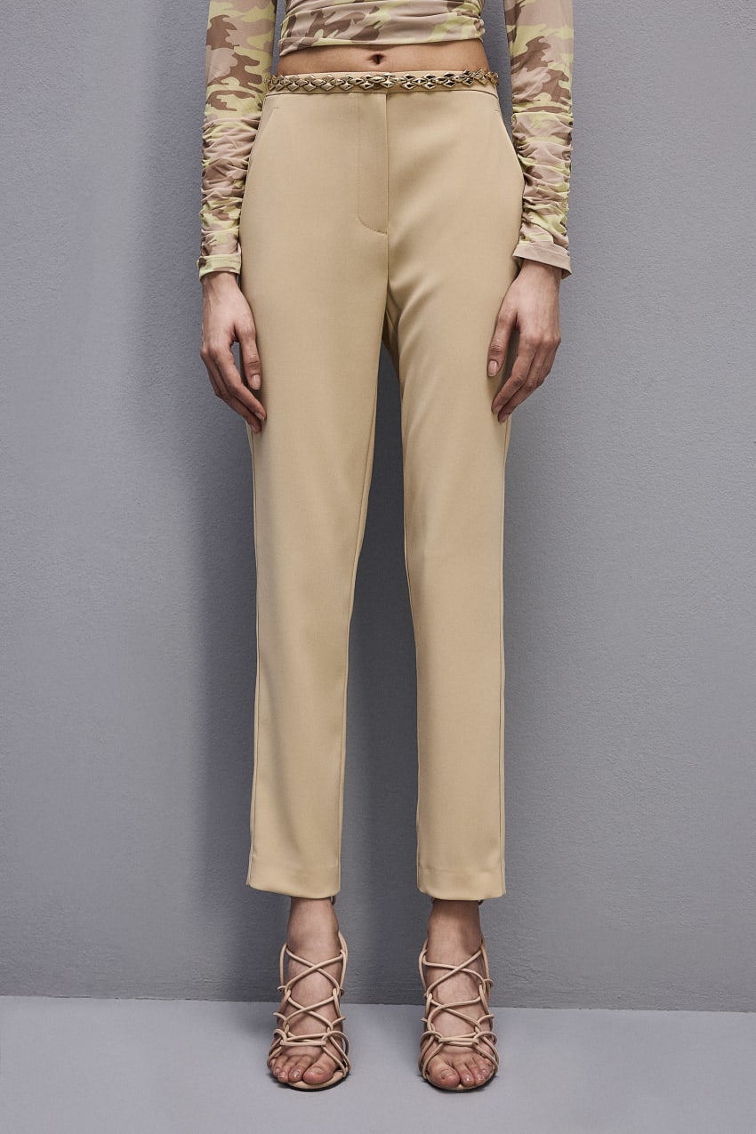 Patrizia Pepe Essential Cigarette Pants Bézs | FGYWT8361