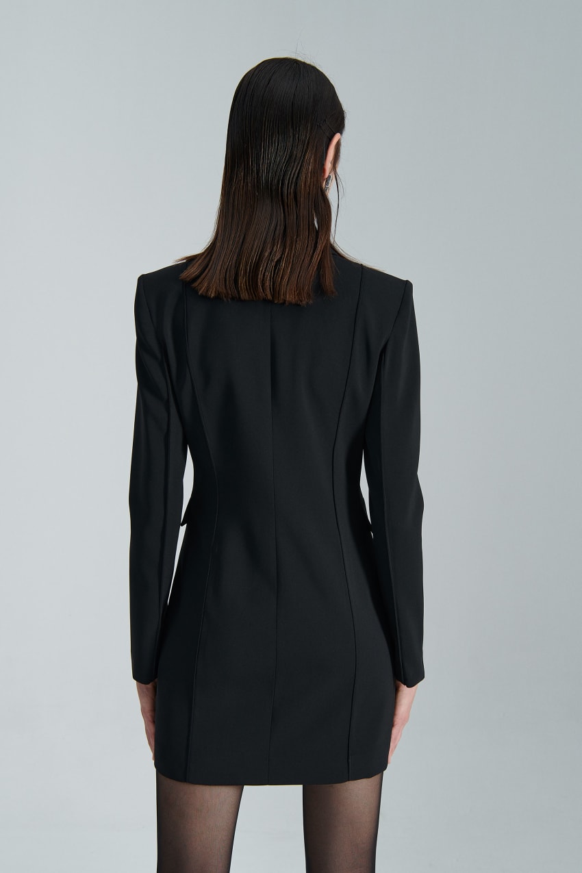 Patrizia Pepe Essential Crepe Dress Jacket Fekete | NASHP5902