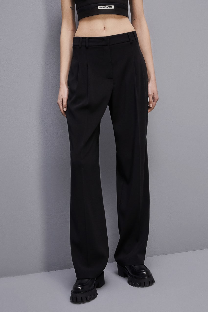 Patrizia Pepe Essential Crepe Pants Fekete | RAXMF1756