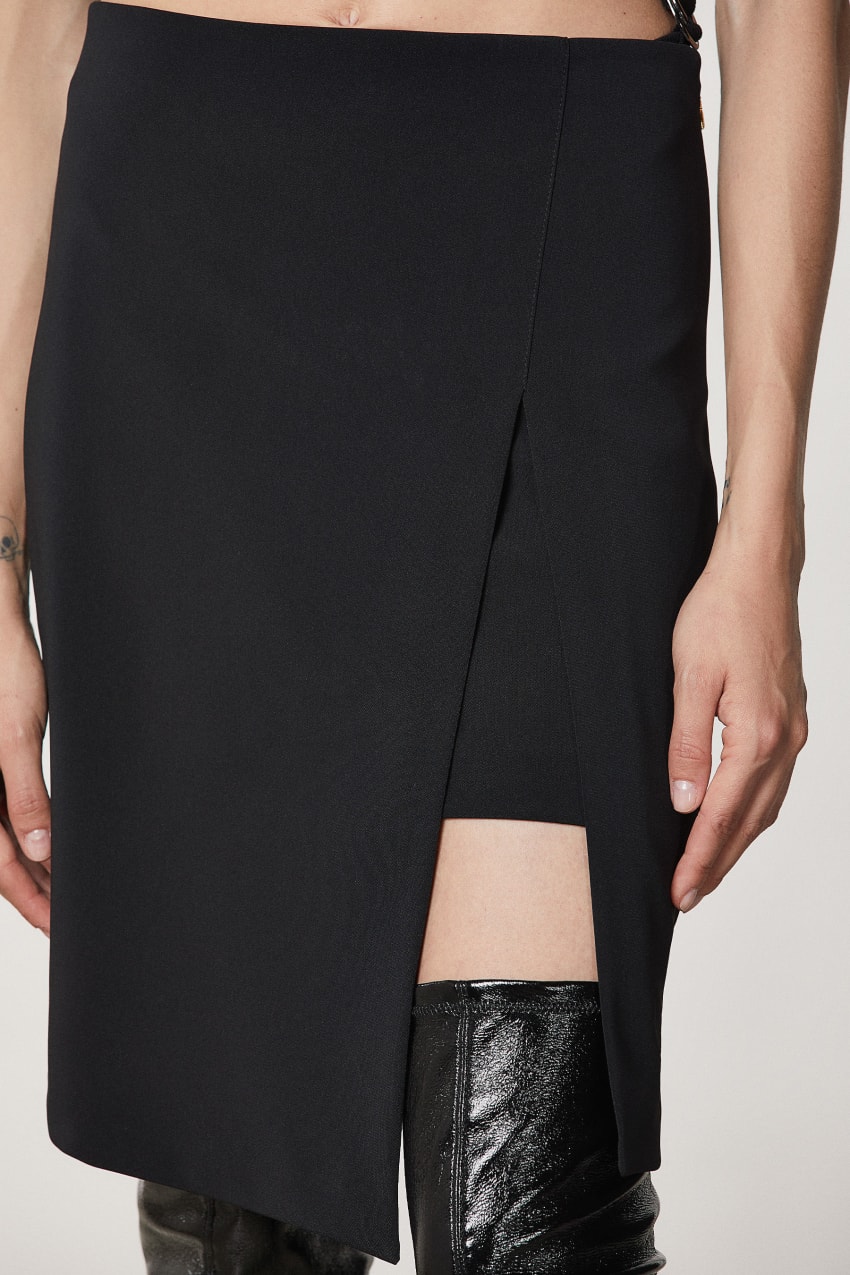 Patrizia Pepe Essential Crepe Pencil Skirt Fekete | UMCYL1593