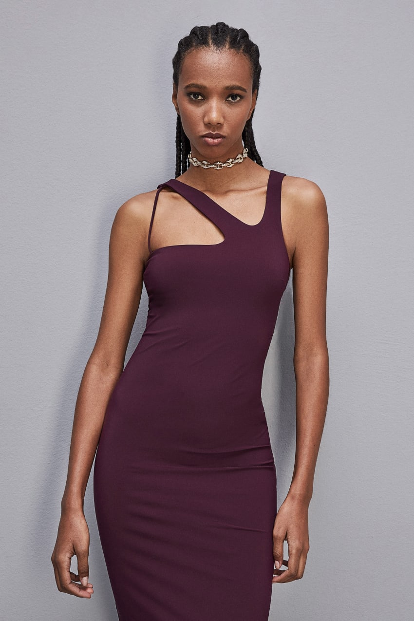 Patrizia Pepe Essential Stretch Jersey Sleeveless Dress Lila | RBPYN2368