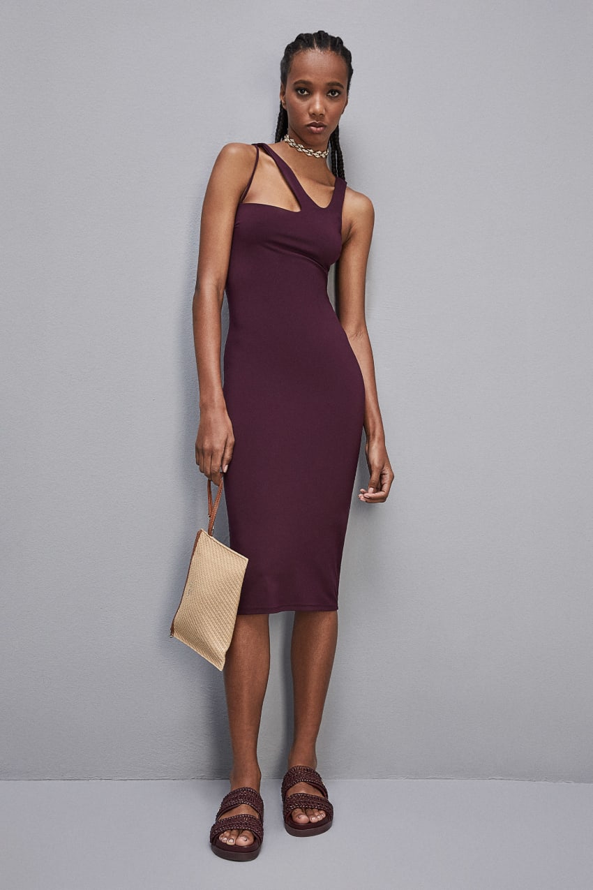 Patrizia Pepe Essential Stretch Jersey Sleeveless Dress Lila | RBPYN2368